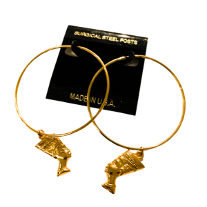 Gold Hoop Egyptian Pharaoh earrings