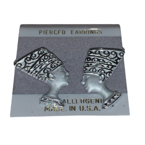 Silver Pharaoh stud earrings