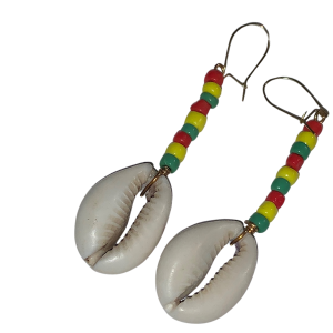 Retro Chic Boho Vibe Cowry Shell Drop Earrings
