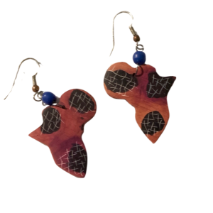 Africa shaped dangle earrings